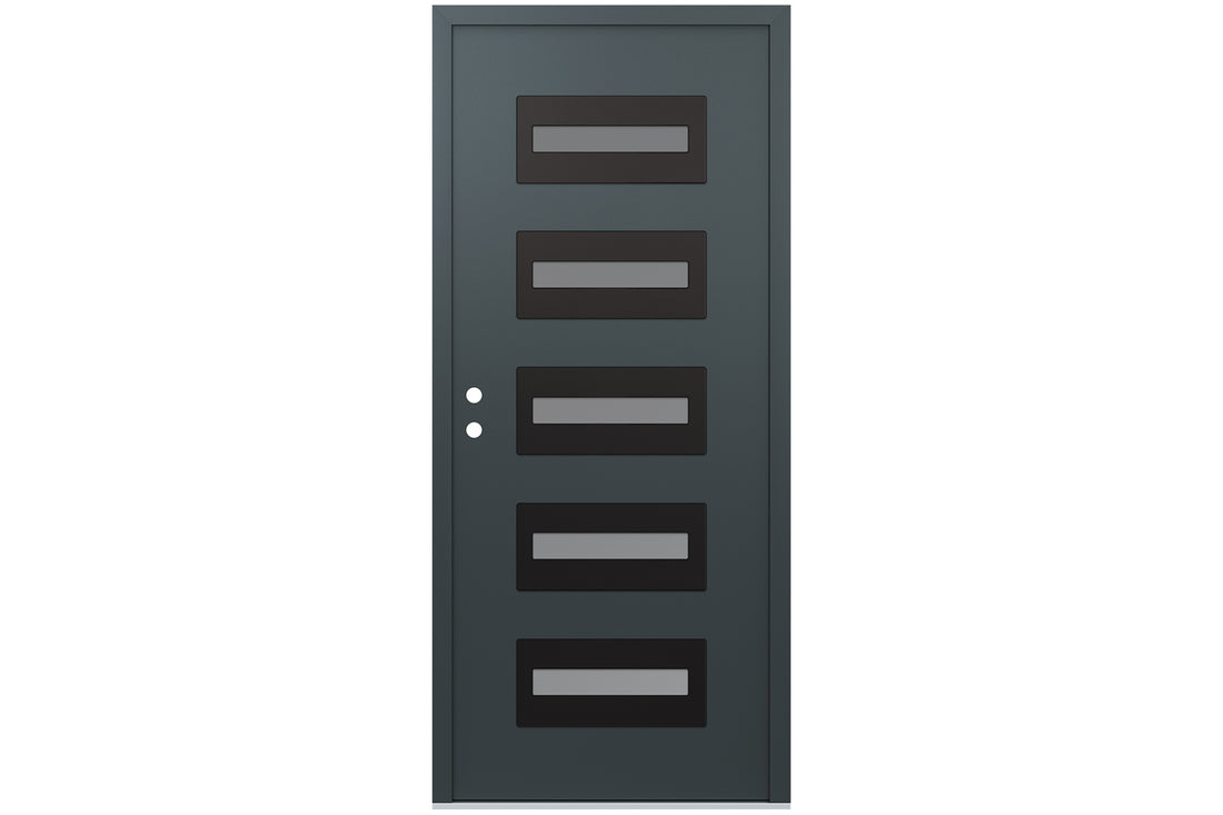 Belldinni Diamond D4 Anthracite Modern Exterior Door with Black SS