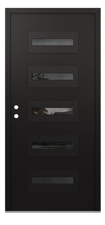 Belldinni Diamond D4 Black Modern Exterior Door with Black SS