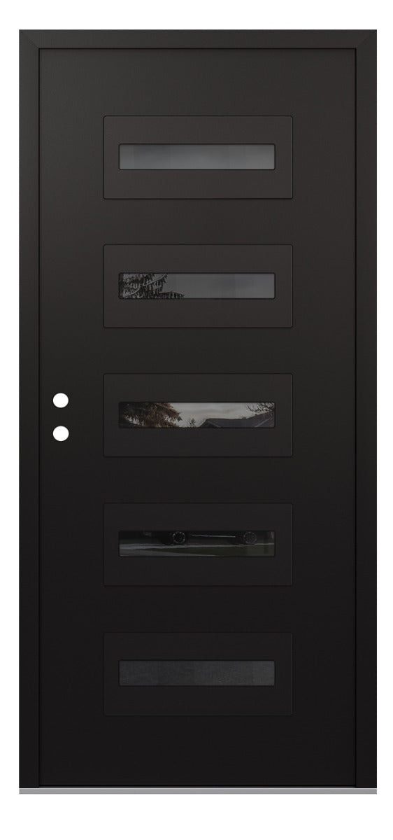 Belldinni Diamond D4 Black Modern Exterior Door with Black SS