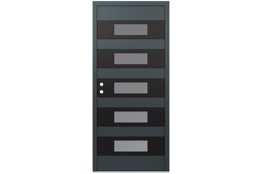 Belldinni Diamond D5 Anthracite Modern Exterior Door with Black SS