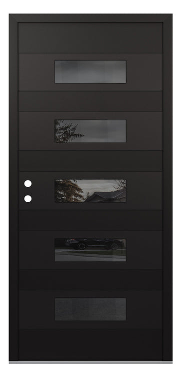 Belldinni Diamond D5 Black Modern Exterior Door with Black SS