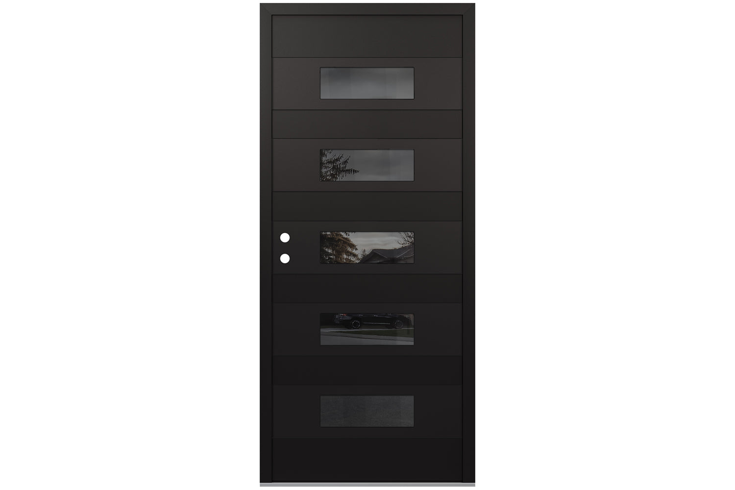 Belldinni Diamond D5 Black Modern Exterior Door with Black SS