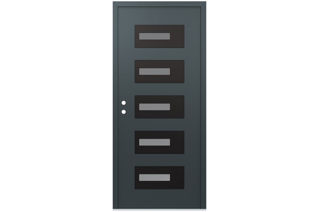 Belldinni Diamond D6 Anthracite Modern Exterior Door with Black SS