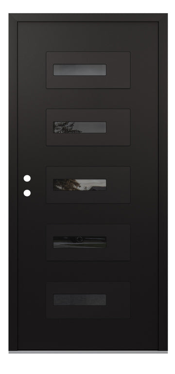Belldinni Diamond D6 Black Modern Exterior Door with Black SS