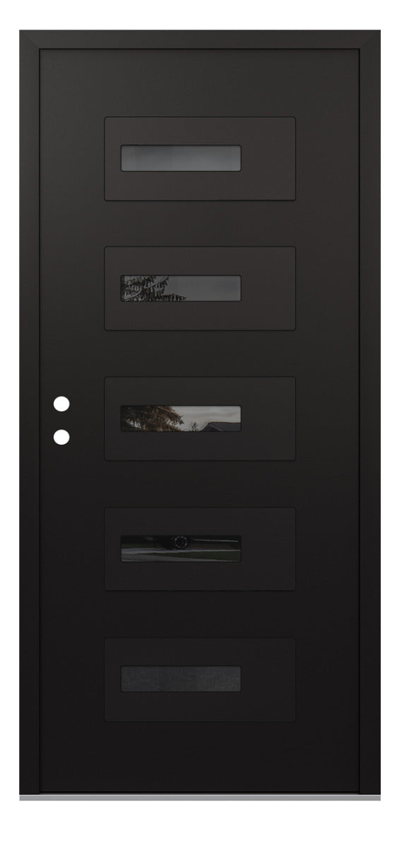 Belldinni Diamond D6 Black Modern Exterior Door with Black SS