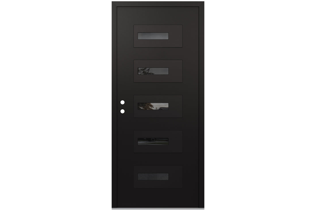 Belldinni Diamond D6 Black Modern Exterior Door with Black SS