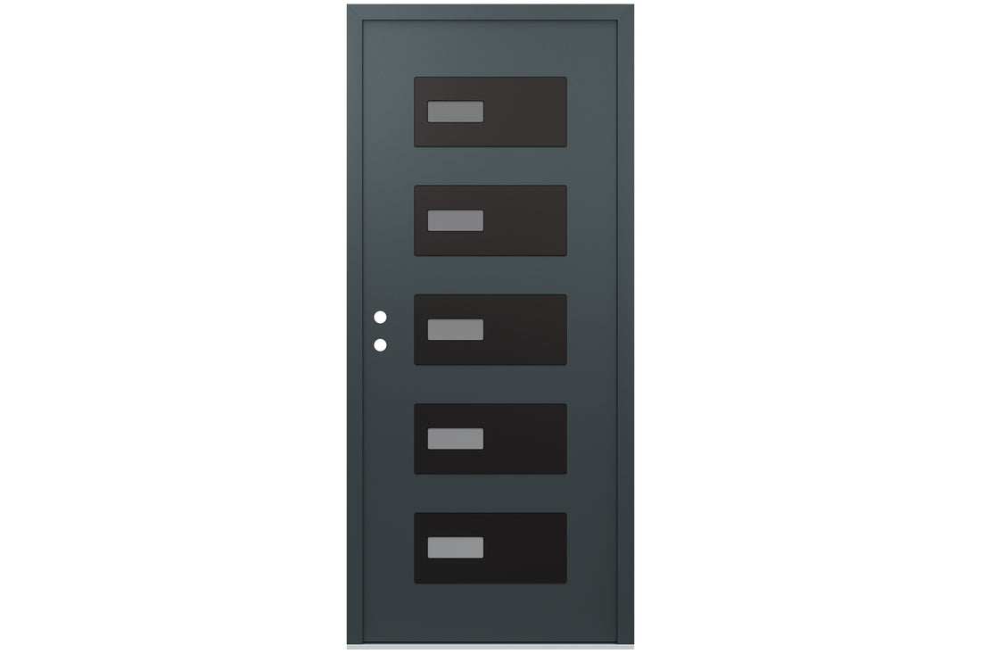 Belldinni Diamond D7 Anthracite Modern Exterior Door with Black SS