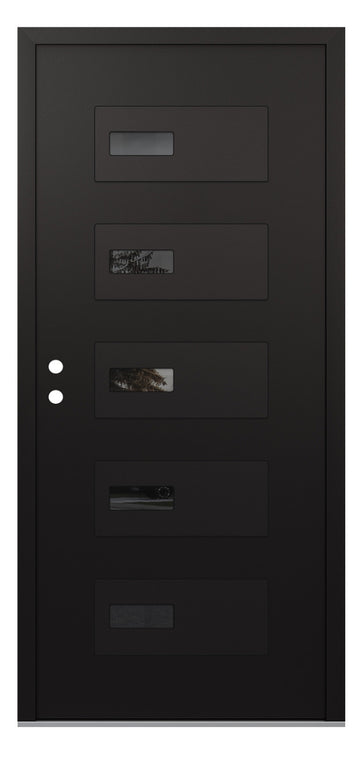 Belldinni Diamond D7 Black Modern Exterior Door with Black SS