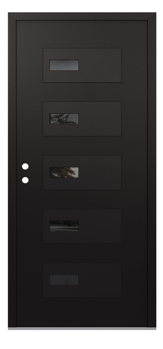 Belldinni Diamond D7 Black Modern Exterior Door with Black SS