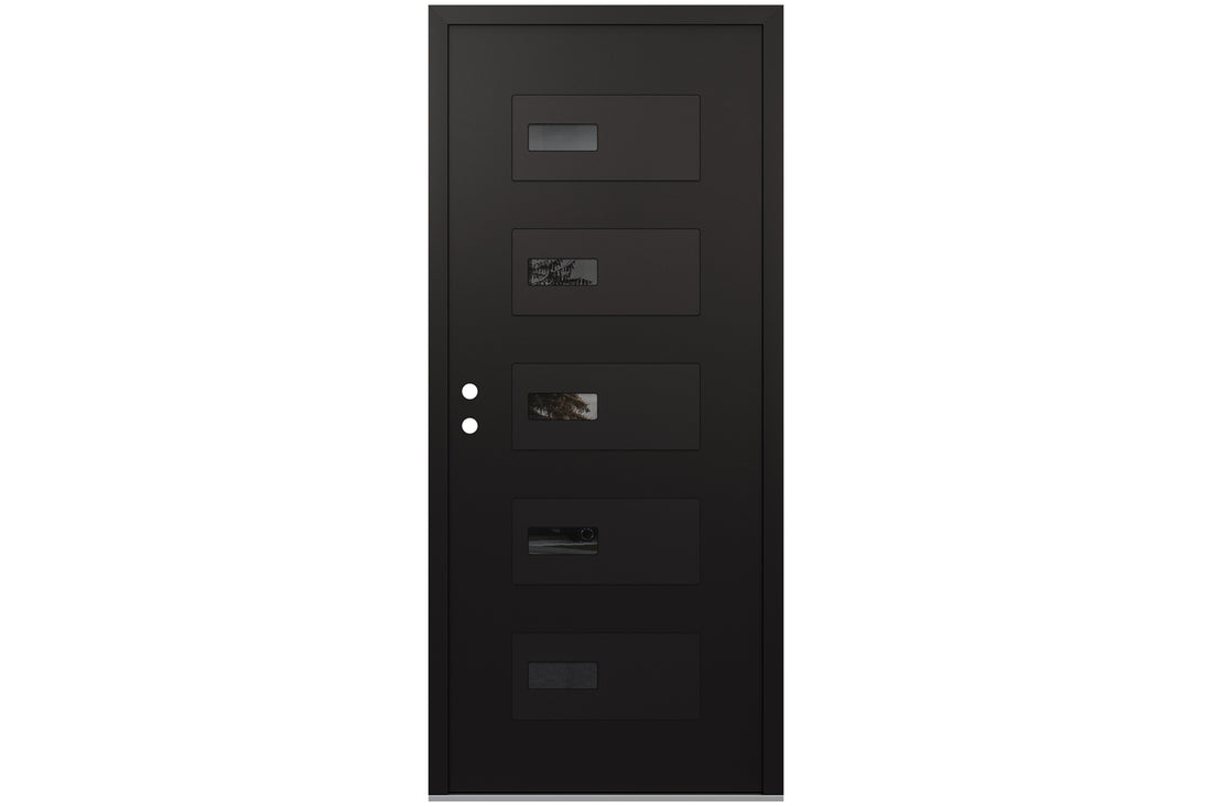 Belldinni Diamond D7 Black Modern Exterior Door with Black SS
