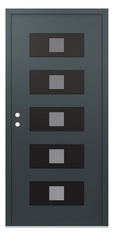 Belldinni Diamond D8 Anthracite Modern Exterior Door with Black SS