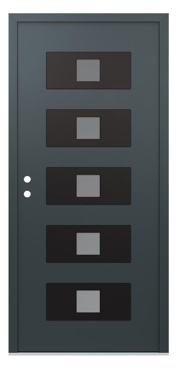 Belldinni Diamond D8 Anthracite Modern Exterior Door with Black SS