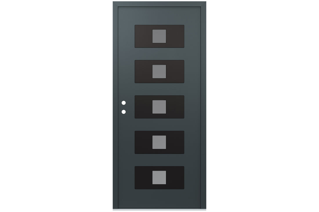 Belldinni Diamond D8 Anthracite Modern Exterior Door with Black SS