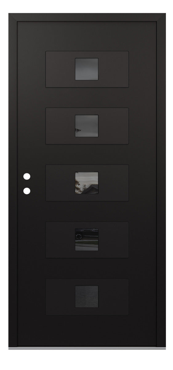 Belldinni Diamond D8 Black Modern Exterior Door with Black SS