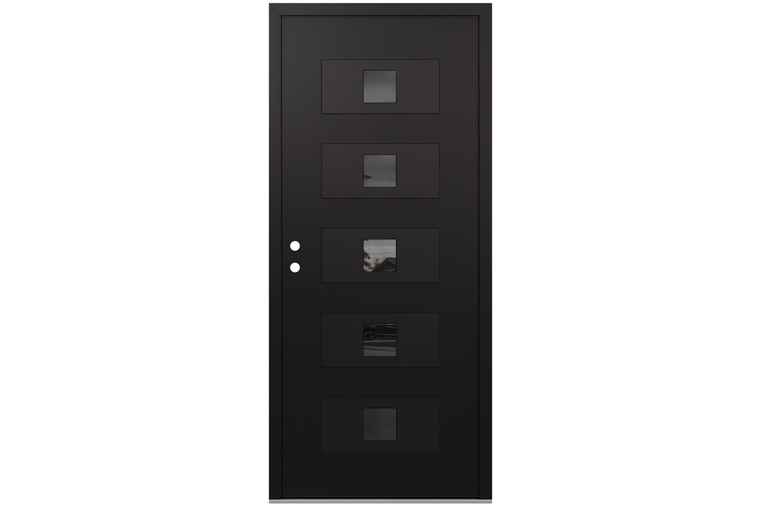 Belldinni Diamond D8 Black Modern Exterior Door with Black SS