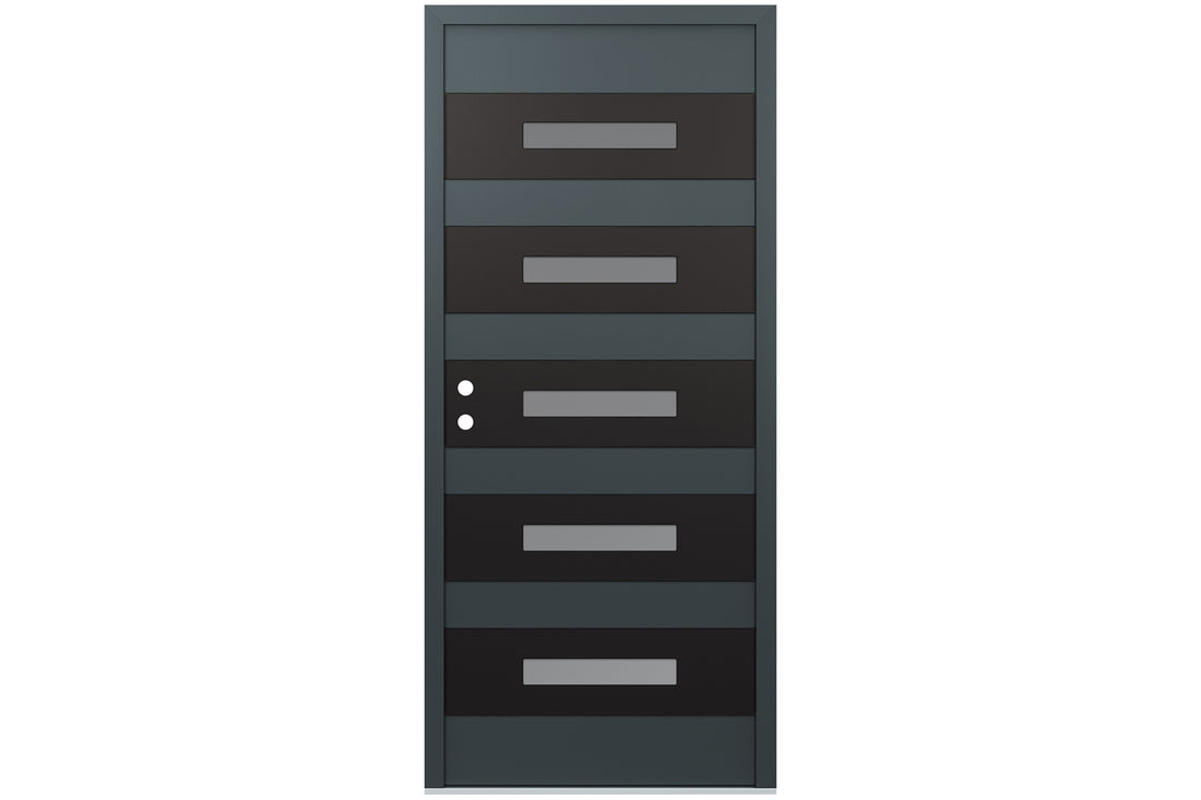 Belldinni Diamond D9 Anthracite Modern Exterior Door with Black SS