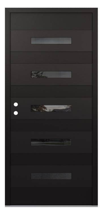 Belldinni Diamond D9 Black Modern Exterior Door with Black SS