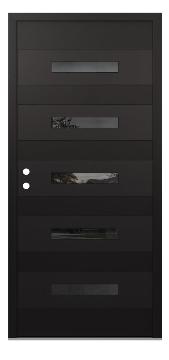 Belldinni Diamond D9 Black Modern Exterior Door with Black SS