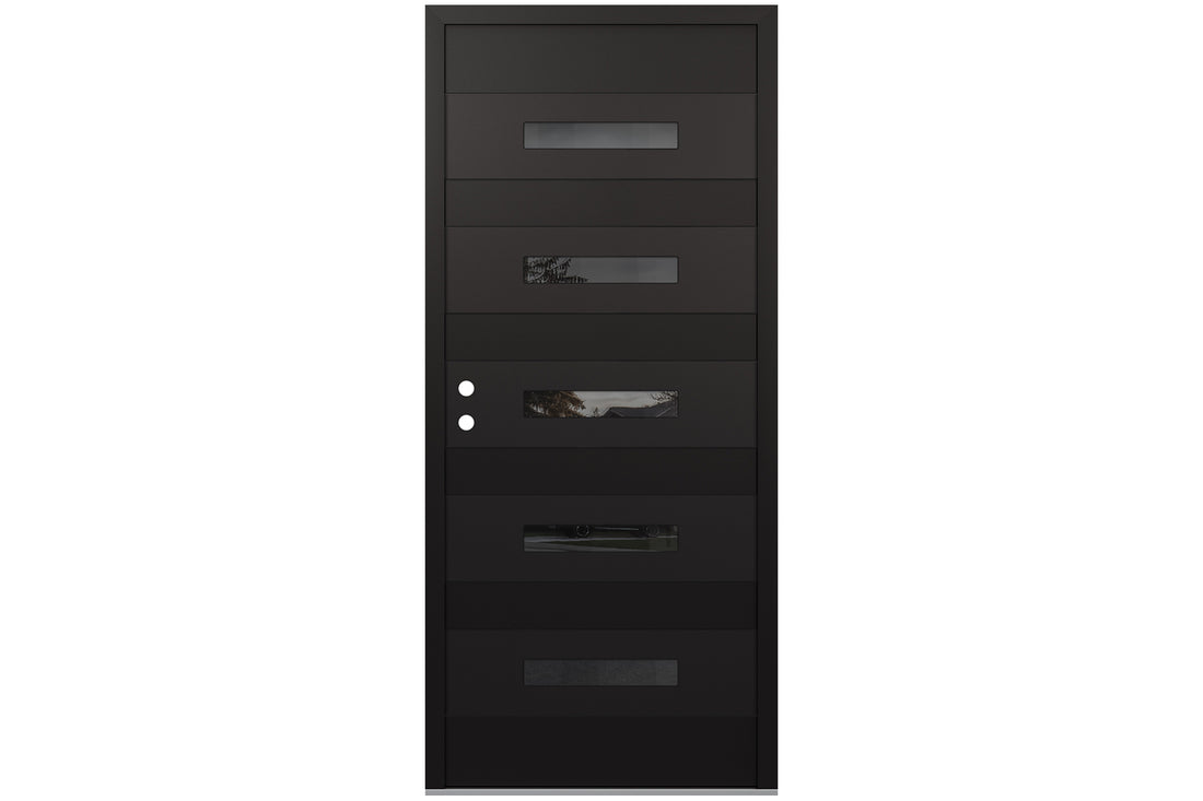Belldinni Diamond D9 Black Modern Exterior Door with Black SS