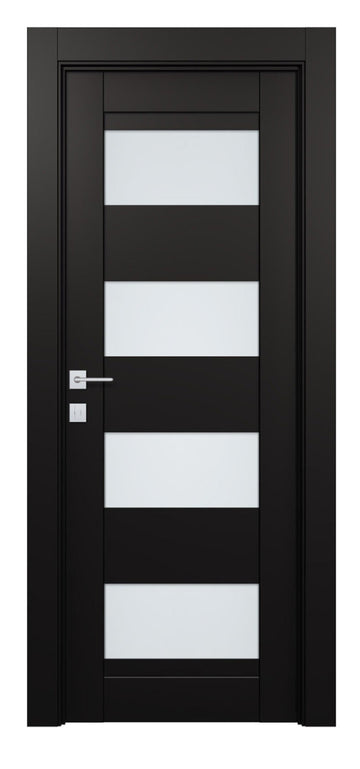 Belldinni Della Vetro Black Matte Laminated Modern Interior Door