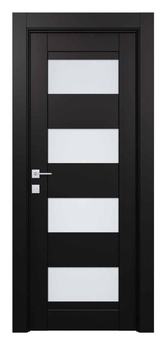 Belldinni Della Vetro Black Matte Laminated Modern Interior Door
