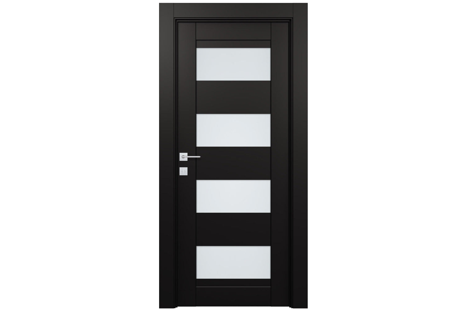 Belldinni Della Vetro Black Matte Laminated Modern Interior Door - Single Door