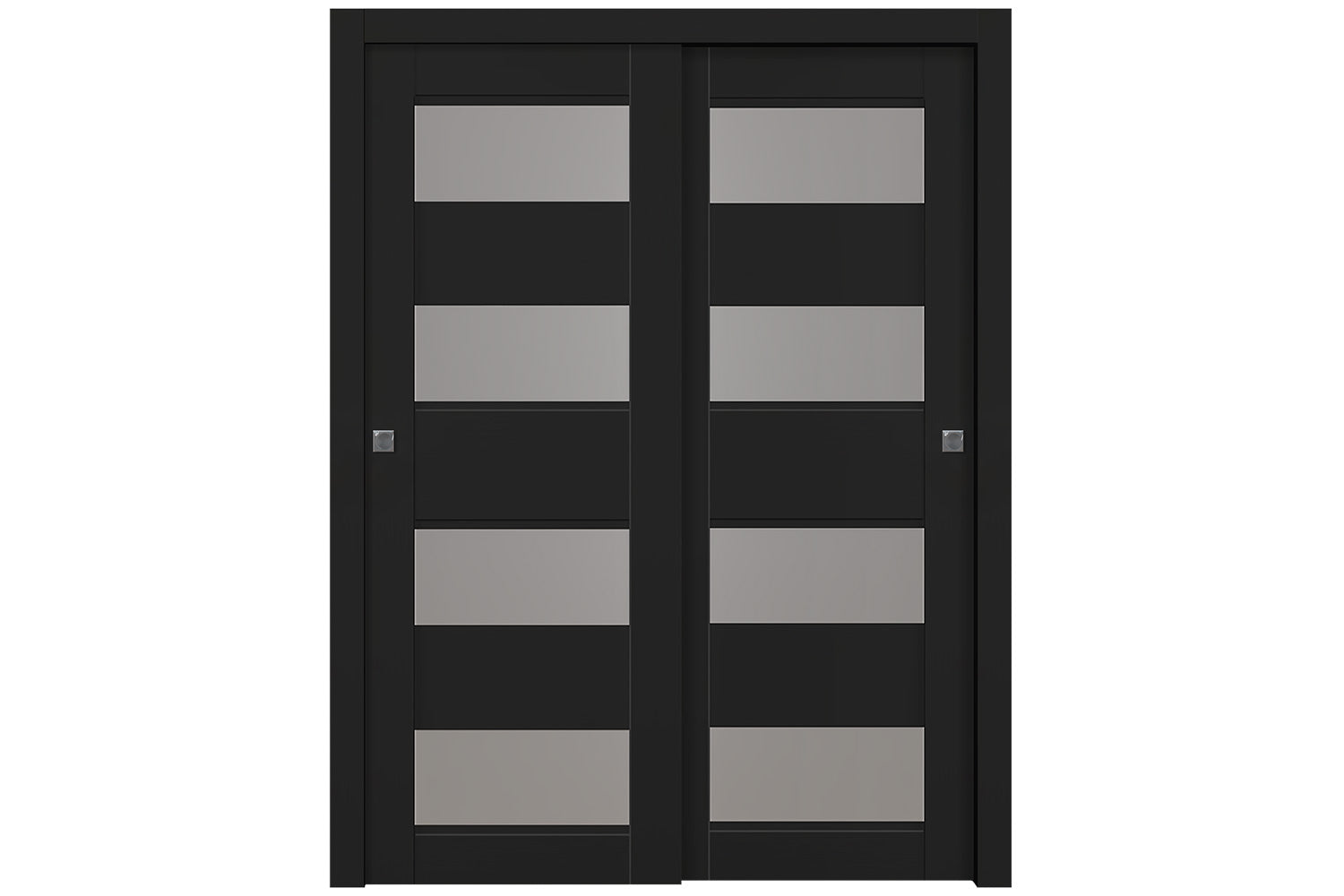 Belldinni Della Vetro Black Matte Laminated Modern Interior Door - Bypass Door