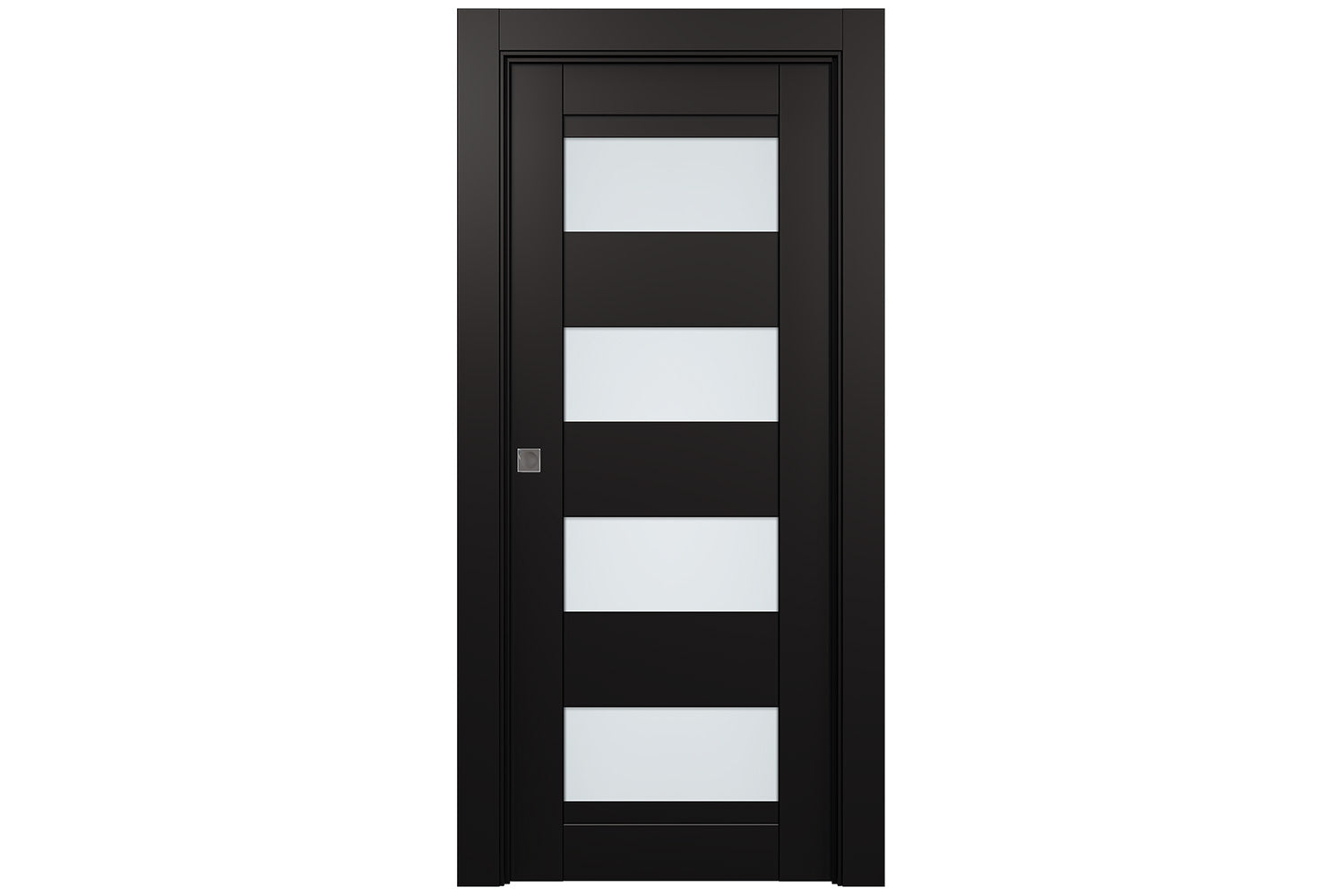 Belldinni Della Vetro Black Matte Laminated Modern Interior Door - Single Pocket