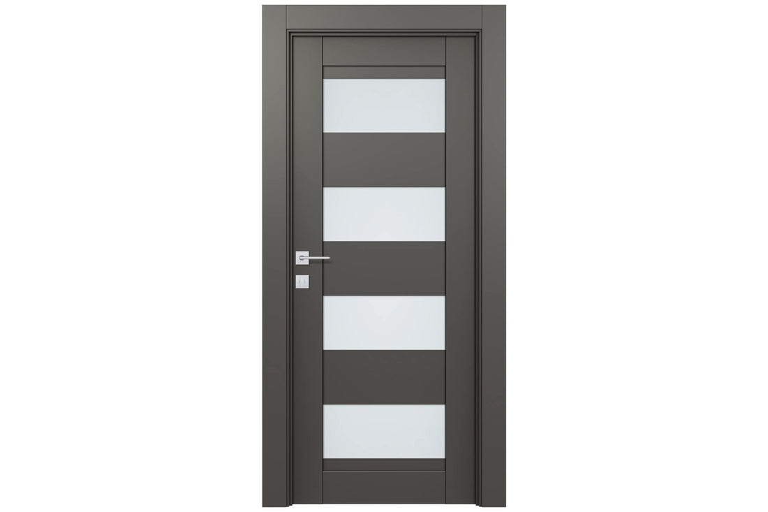 Belldinni Della Vetro Gray Matte Laminated Modern Interior Door - Single Door
