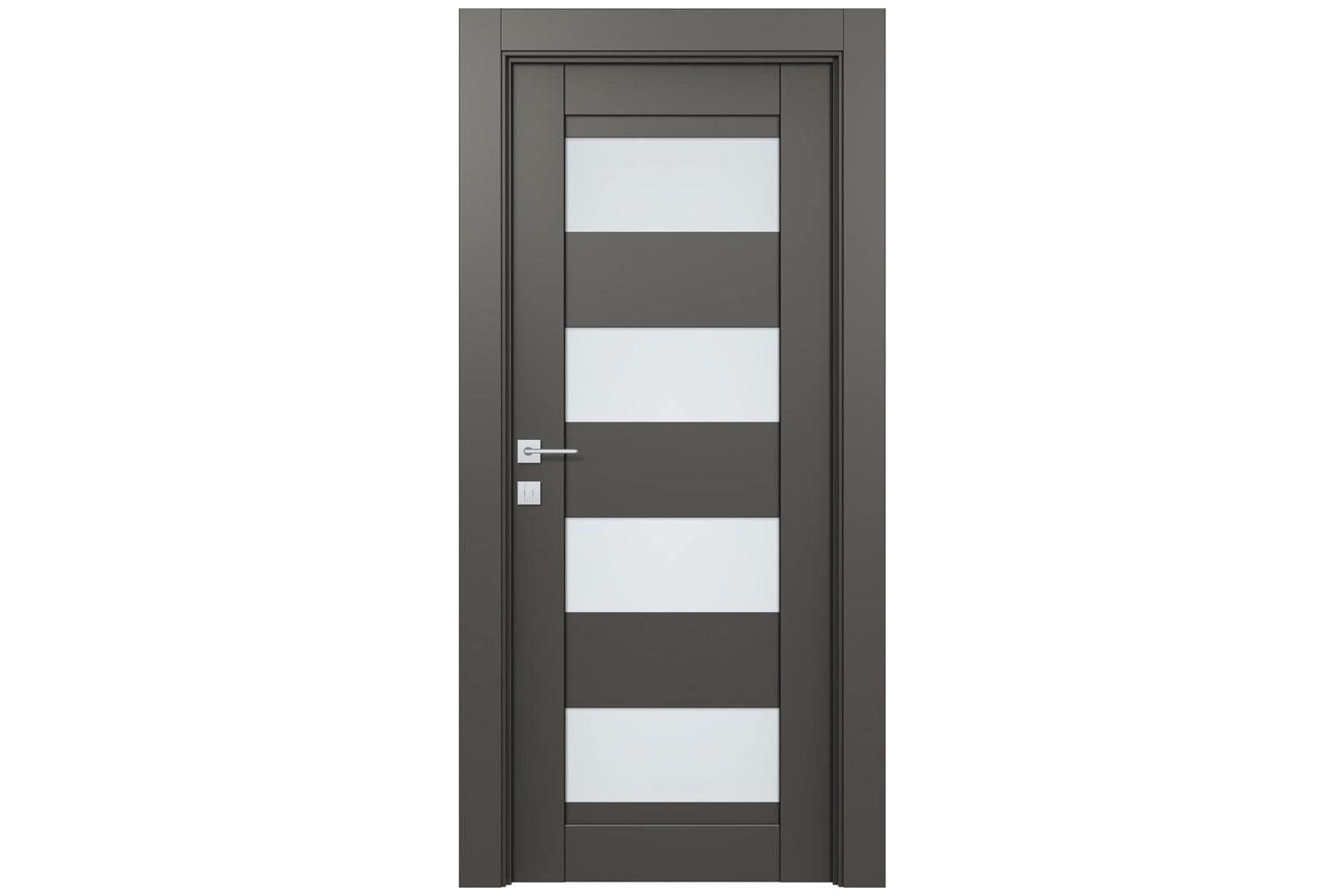 Belldinni Della Vetro Gray Matte Laminated Modern Interior Door - Single Door
