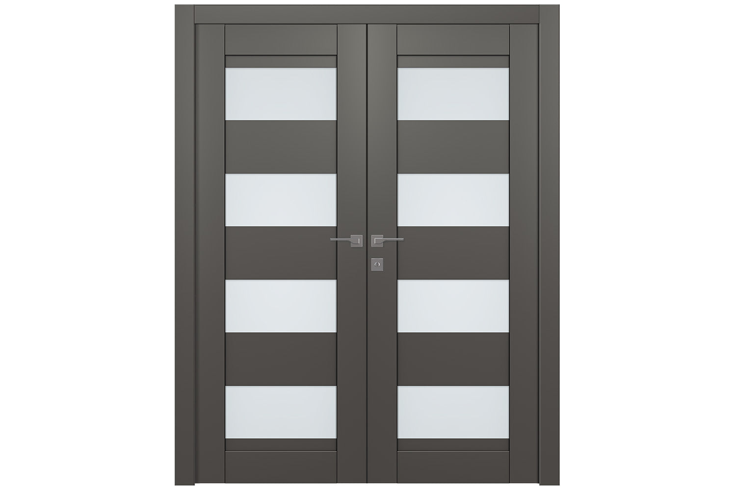 Belldinni Della Vetro Gray Matte Laminated Modern Interior Door - Double Door