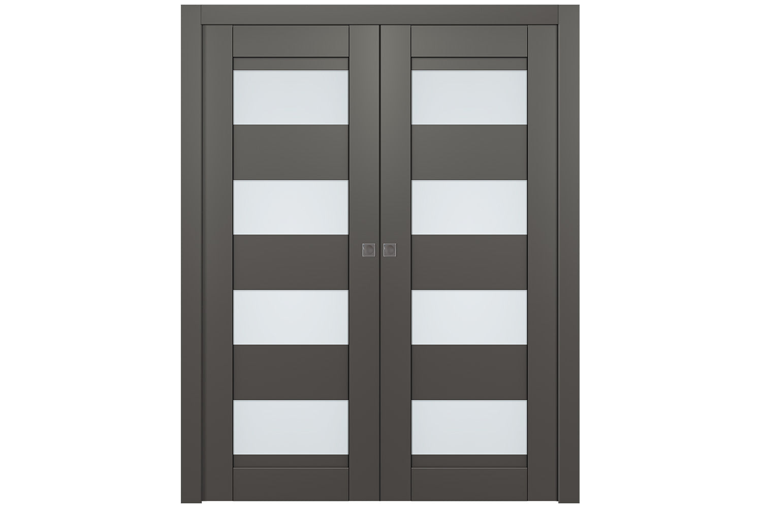 Belldinni Della Vetro Gray Matte Laminated Modern Interior Door - Double Pocket
