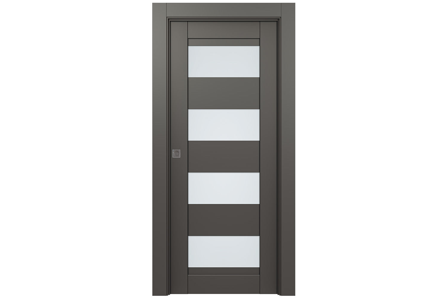 Belldinni Della Vetro Gray Matte Laminated Modern Interior Door - Single Pocket