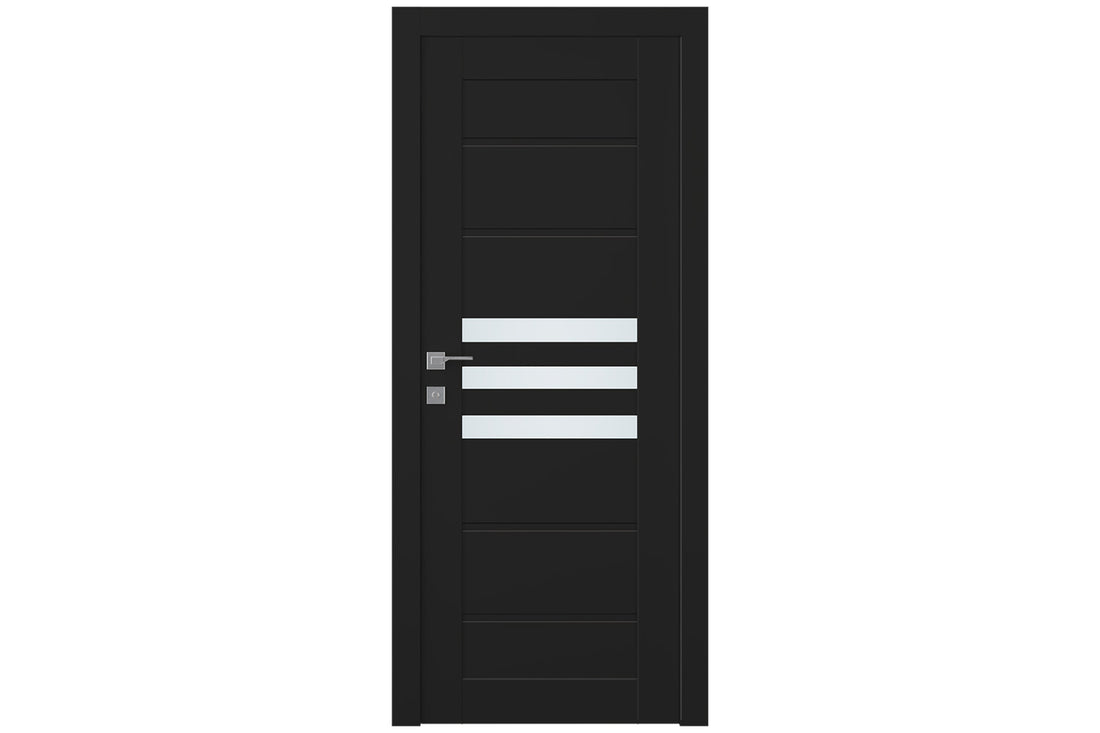 Belldinni Dome Vetro Black Matte Laminated Modern Interior Door - Single Door