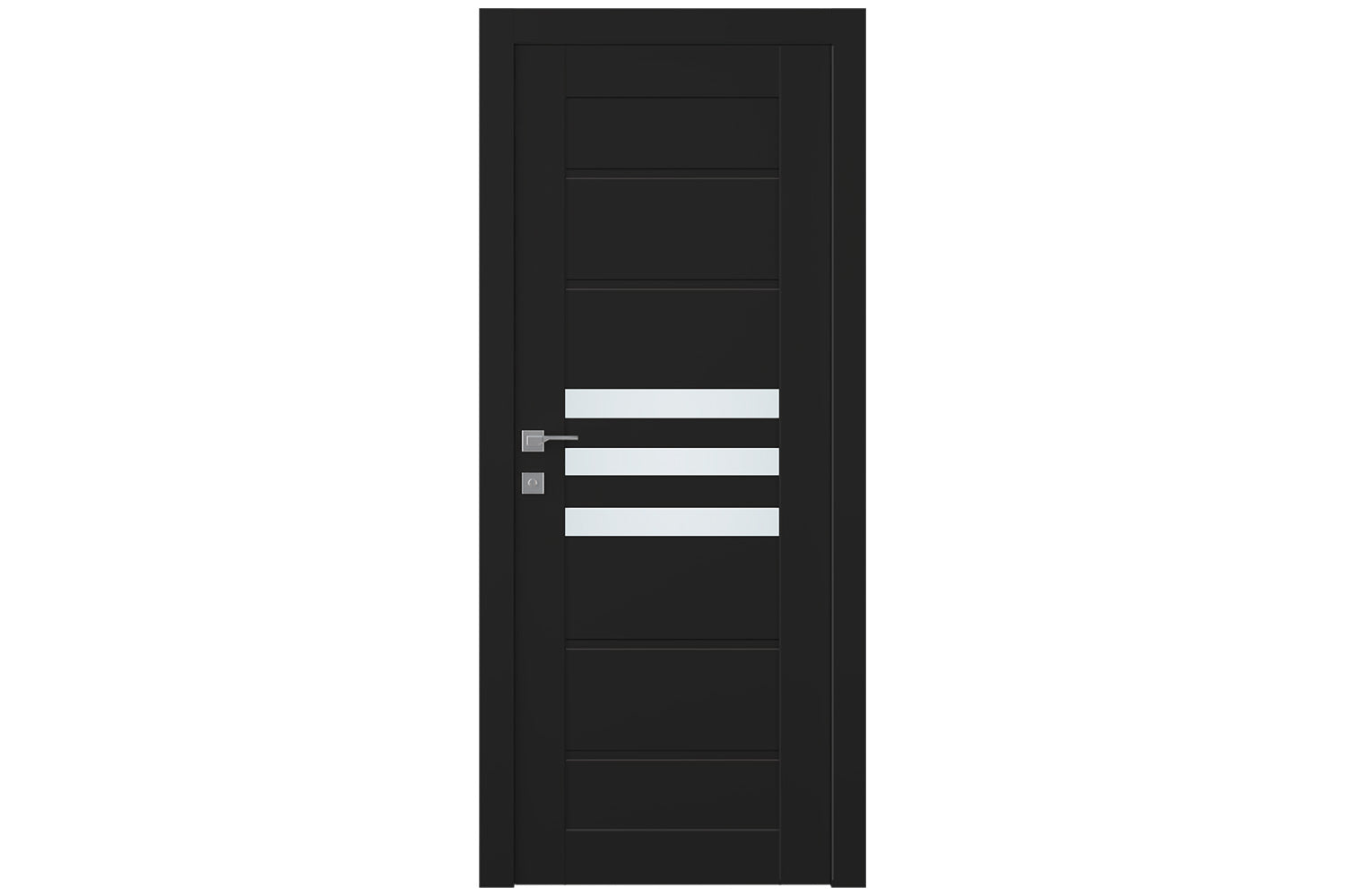 Belldinni Dome Vetro Black Matte Laminated Modern Interior Door - Single Door