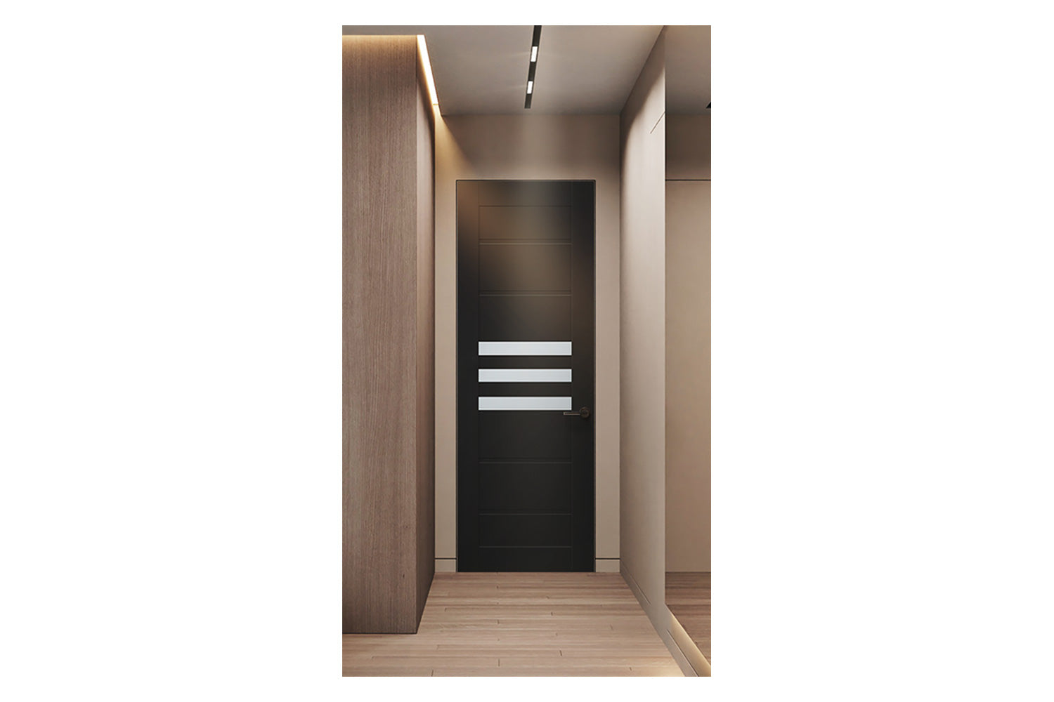 Belldinni Dome Vetro Black Matte Laminated Modern Interior Door