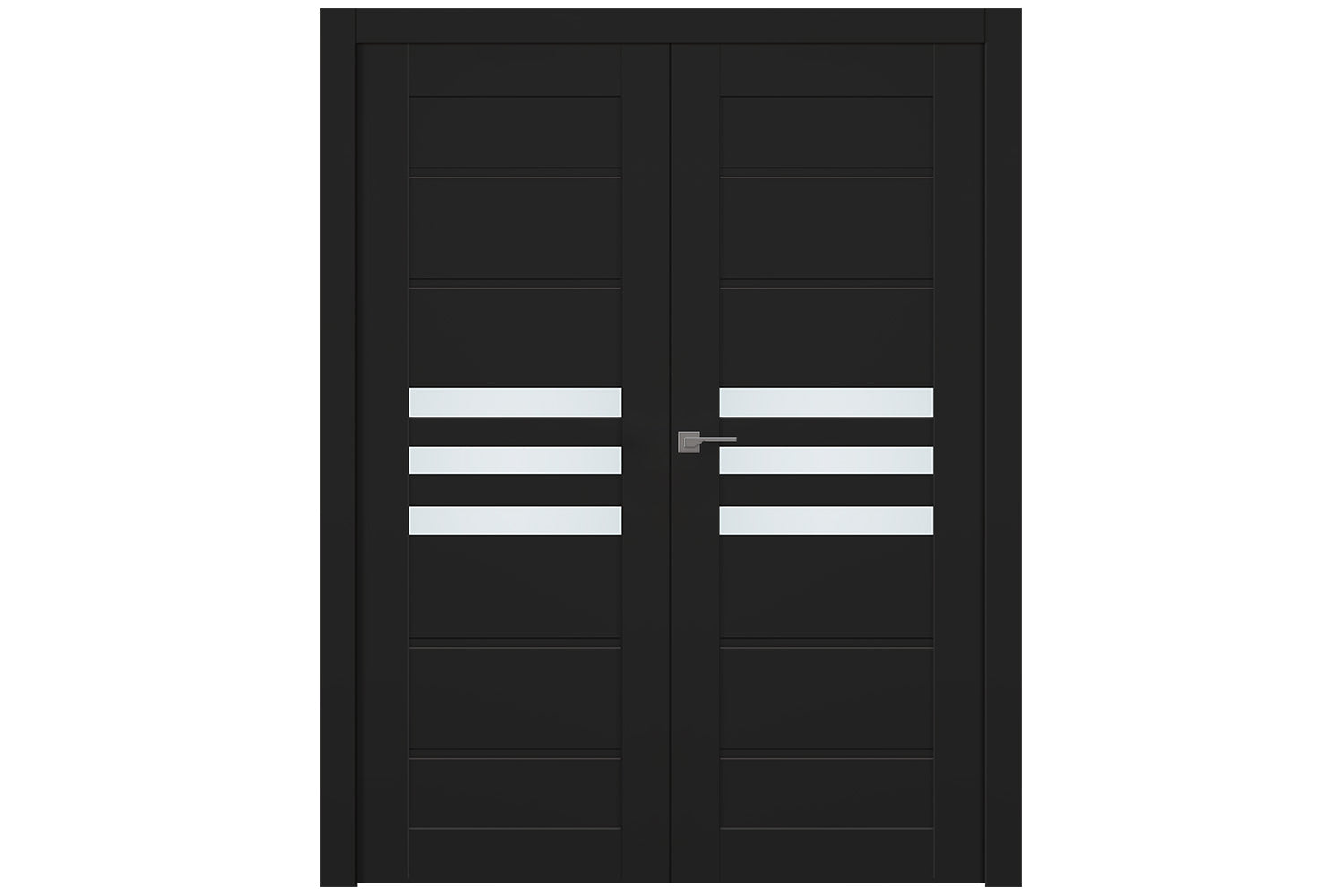 Belldinni Dome Vetro Black Matte Laminated Modern Interior Door - Double Door