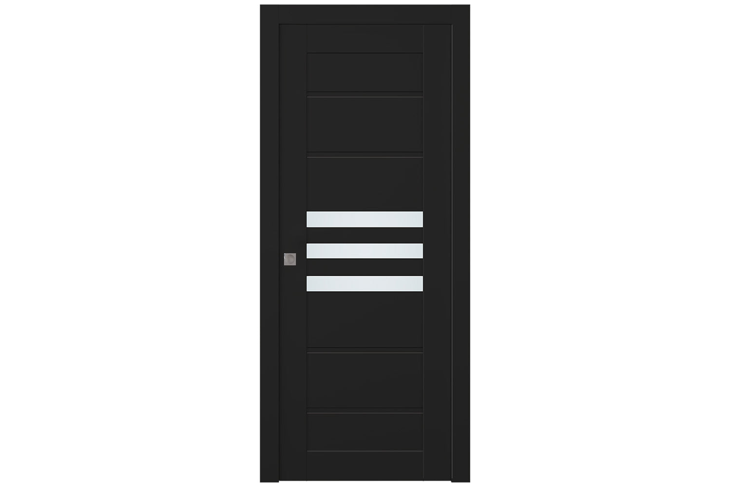 Belldinni Dome Vetro Black Matte Laminated Modern Interior Door - Single Pocket