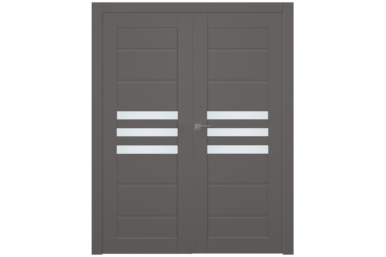 Belldinni Dome Vetro Gray Matte Laminated Modern Interior Door - Double Door