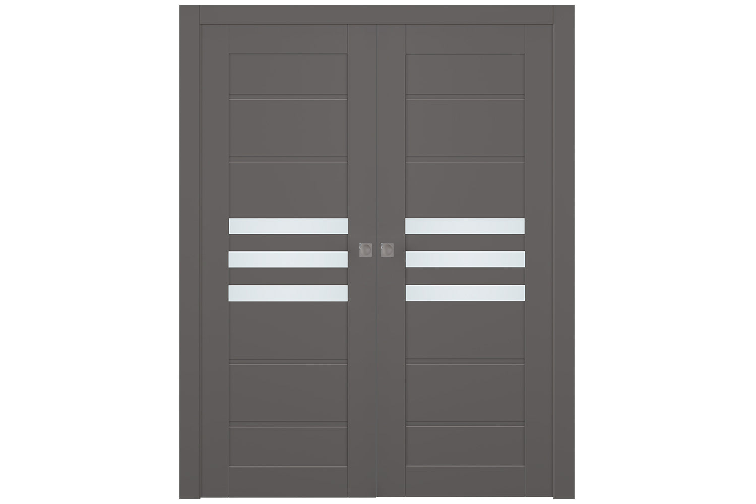 Belldinni Dome Vetro Gray Matte Laminated Modern Interior Door - Double Pocket