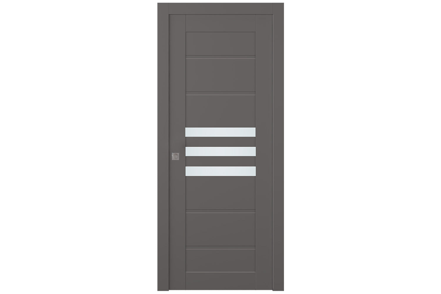 Belldinni Dome Vetro Gray Matte Laminated Modern Interior Door - Single Pocket