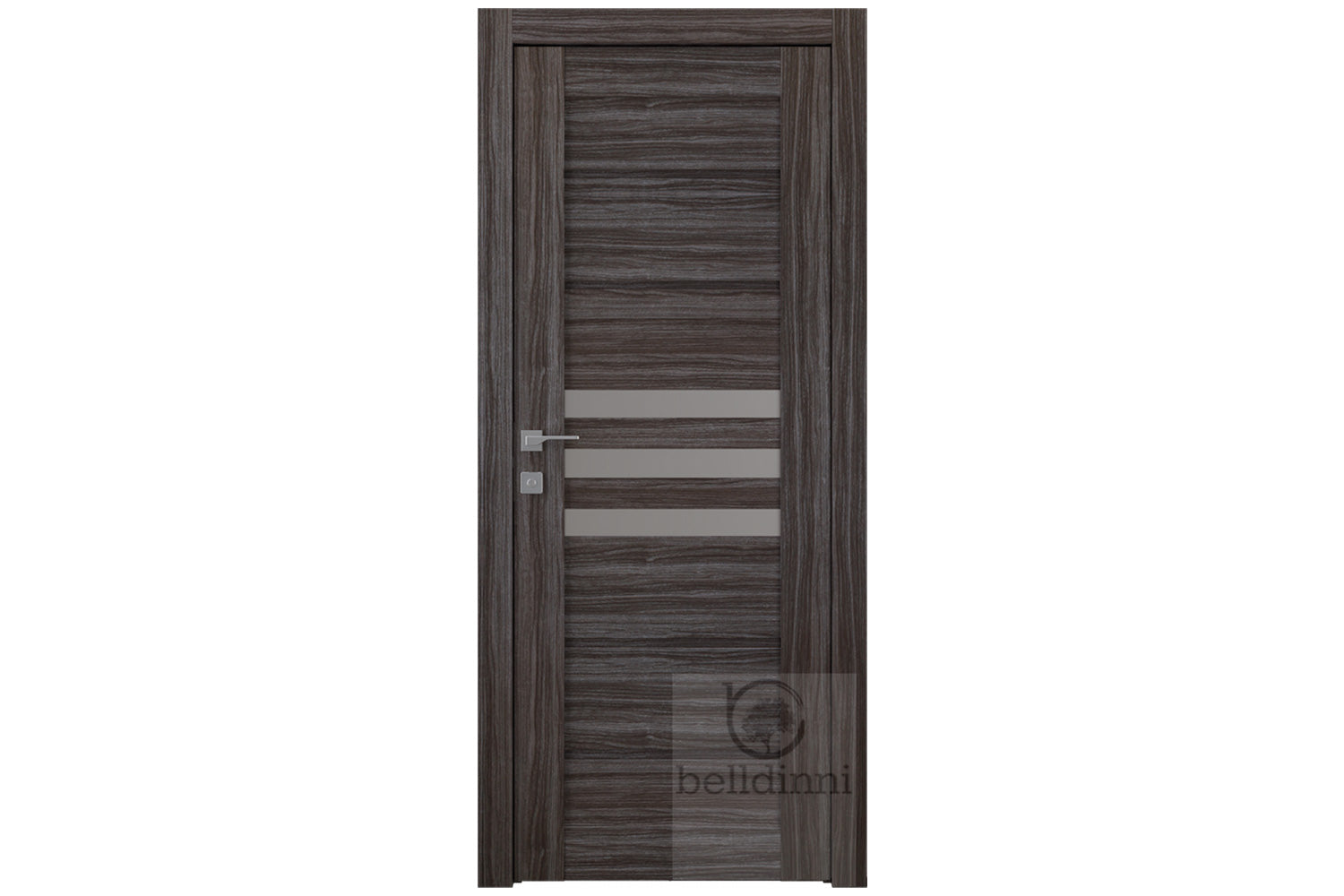 Belldinni Dome Vetro Gray Oak Laminated Modern Interior Door - Single Door