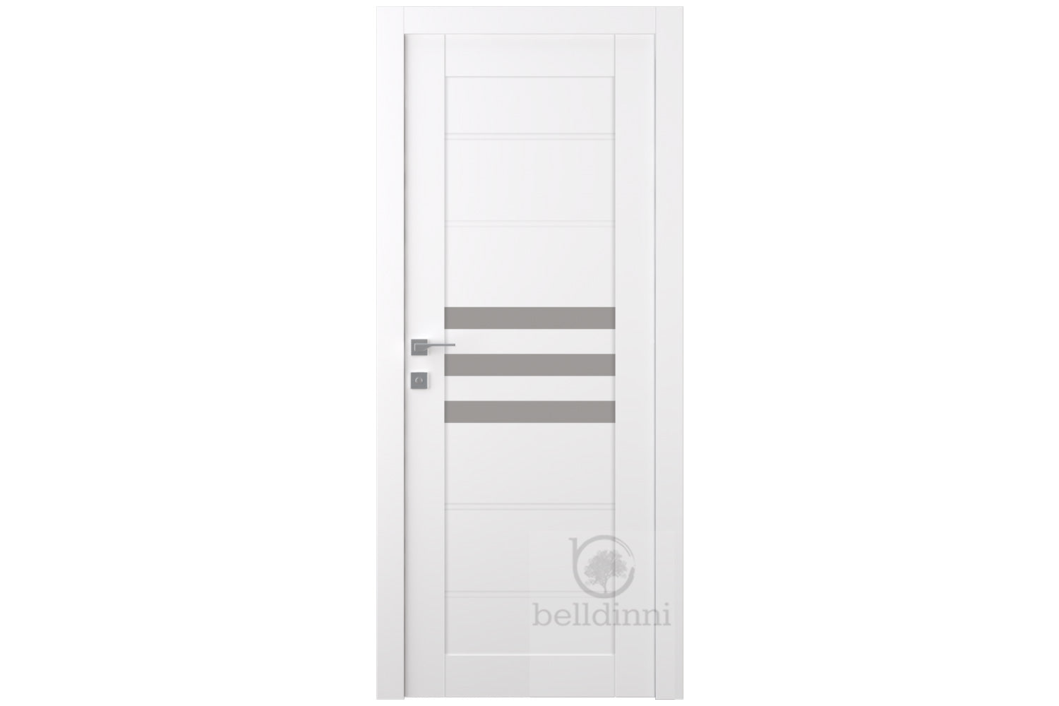 Belldinni Dome Vetro Snow White Laminated Modern Interior Door - Single Door