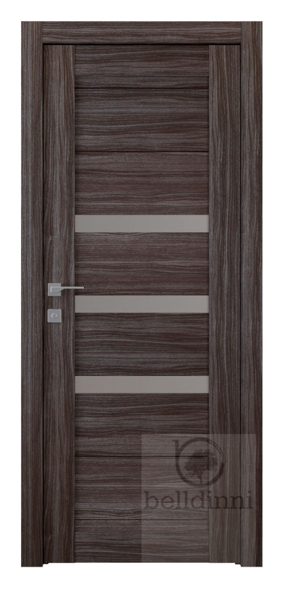Belldinni Dora Vetro Gray Oak Laminated Modern Interior Door