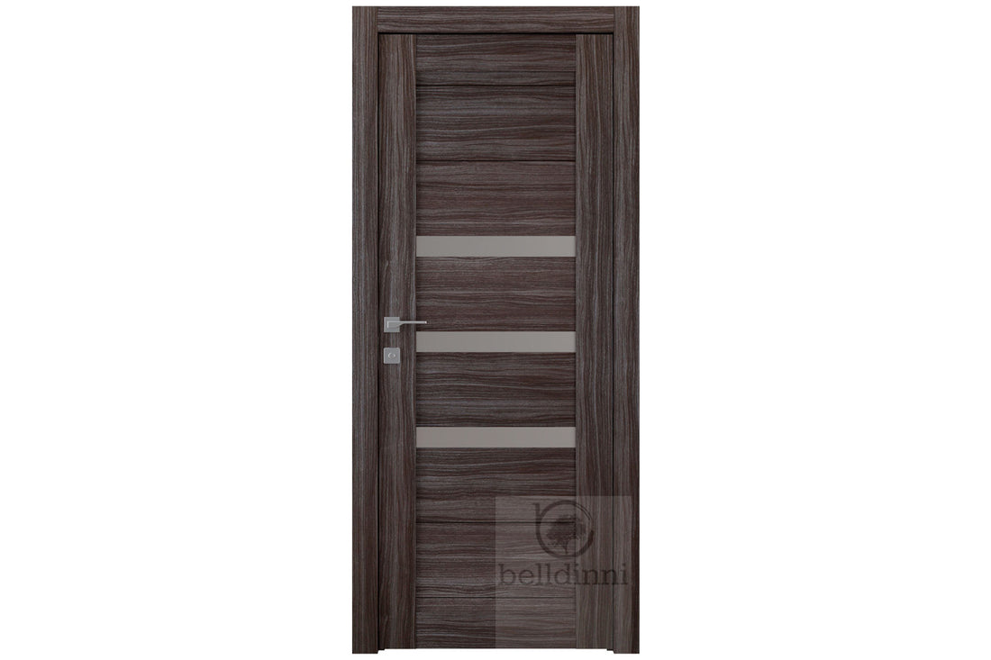 Belldinni Dora Vetro Gray Oak Laminated Modern Interior Door - Single Door