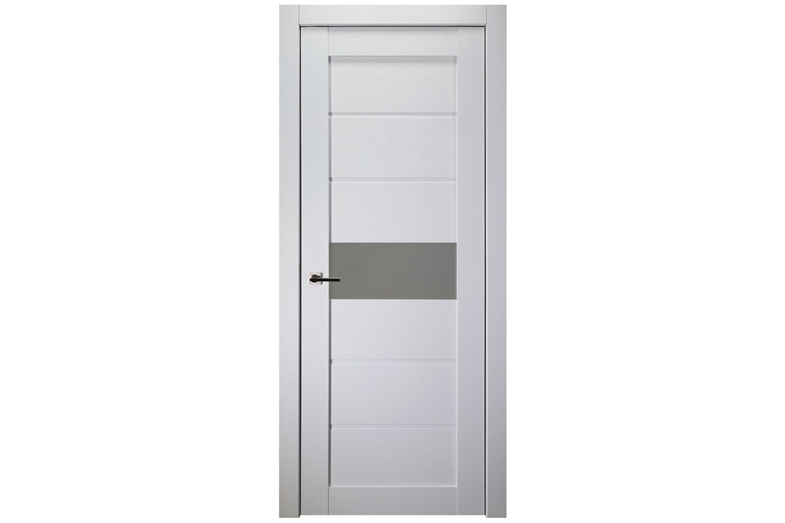 Belldinni Edna Vetro Bianco Noble Laminated Modern Interior Door - Single Door