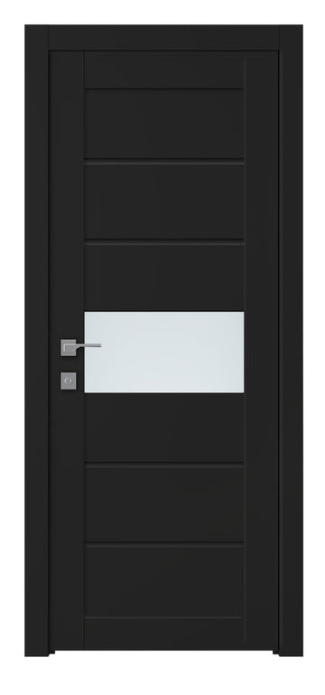 Belldinni Edna Vetro Black Matte Laminated Modern Interior Door