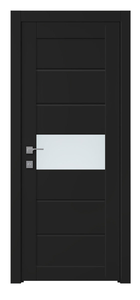 Belldinni Edna Vetro Black Matte Laminated Modern Interior Door