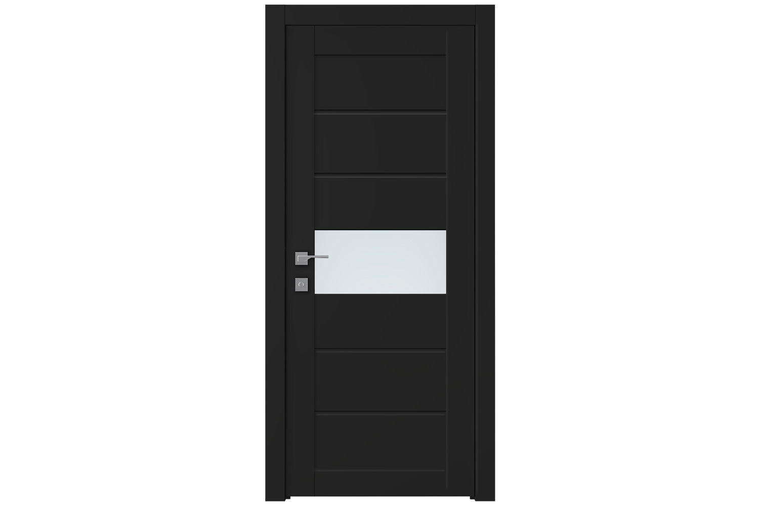 Belldinni Edna Vetro Black Matte Laminated Modern Interior Door - Single Door
