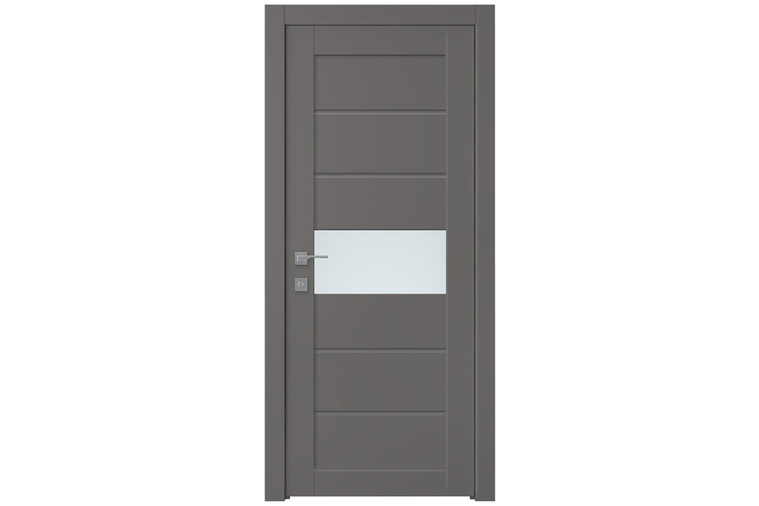 Belldinni Edna Vetro Gray Matte Laminated Modern Interior Door - Single Door
